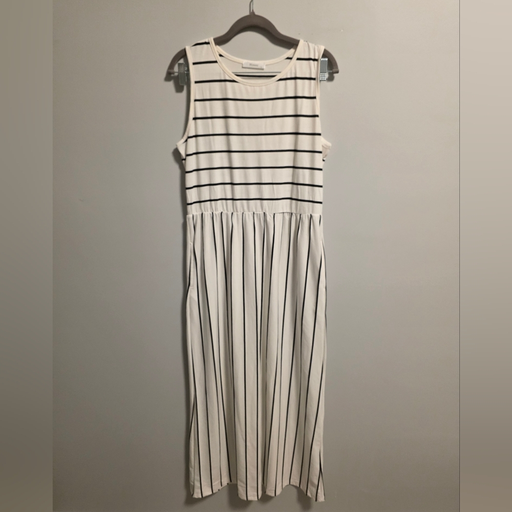 Black and White Striped Maxi Dress